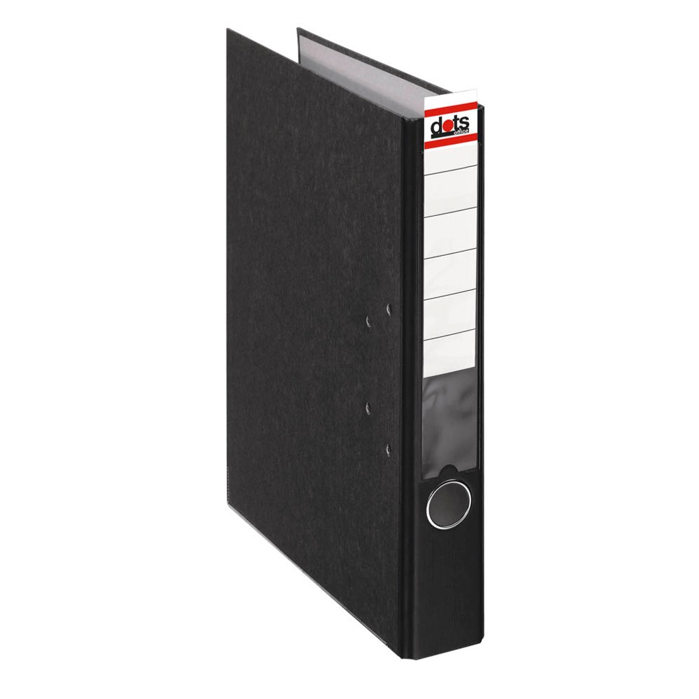 dots Ordner DIN A4 (5,0cm schmal) Wolkenmarmor schwarz Rückenschild einsteckbar