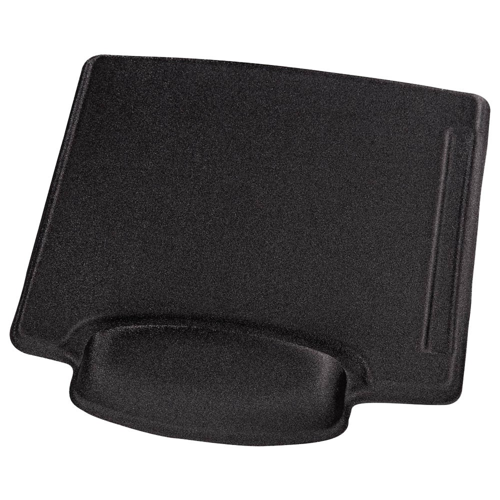 Hama Mousepad mit Handgelenkauflage rutschfest Schwarz (23 x 22 cm)