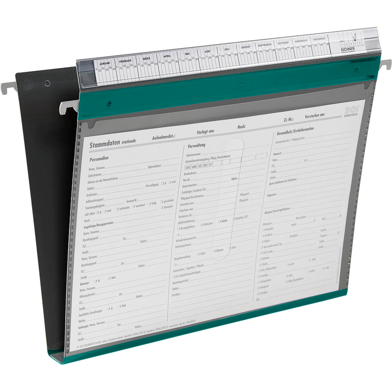 BOI Patienten-Dokumentations-Hängemappe 4-Ringe PMH4R grün Boden: 2,5 cm, 1 St.