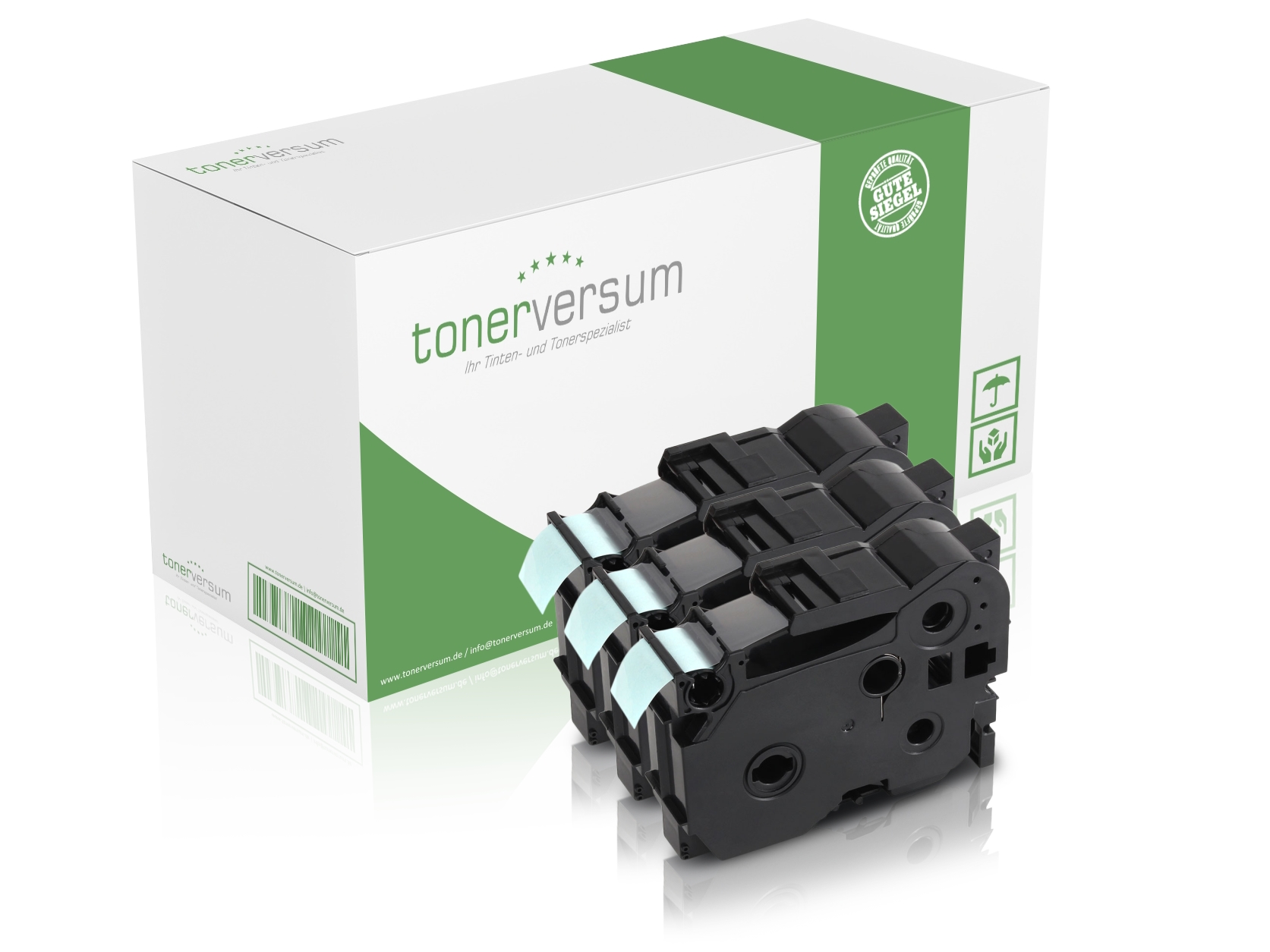 Alternativ zu Brother TZe-141 P-Touch Schriftband 18mm schwarz/transparent (3er Pack)