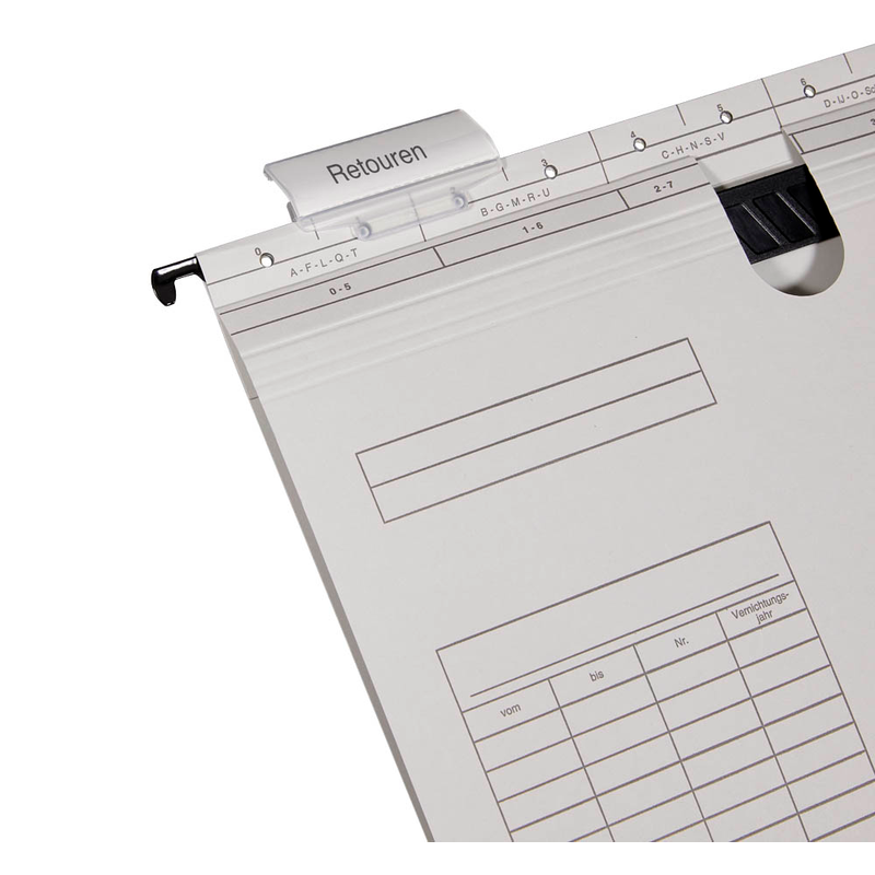 dots Hängehefter Karton lichtgrau DIN A4 1x kaufmännische BZ-Heftung, 5 St.