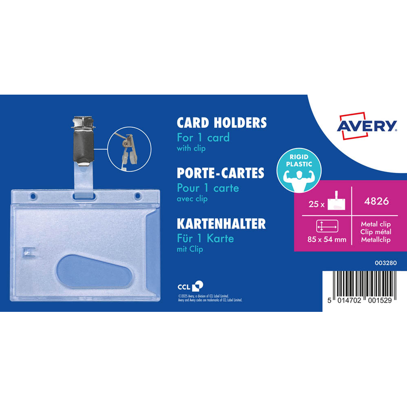AVERY Zweckform Namensschilder mit Clip 85,0 x 54,0 mm, 25 St.