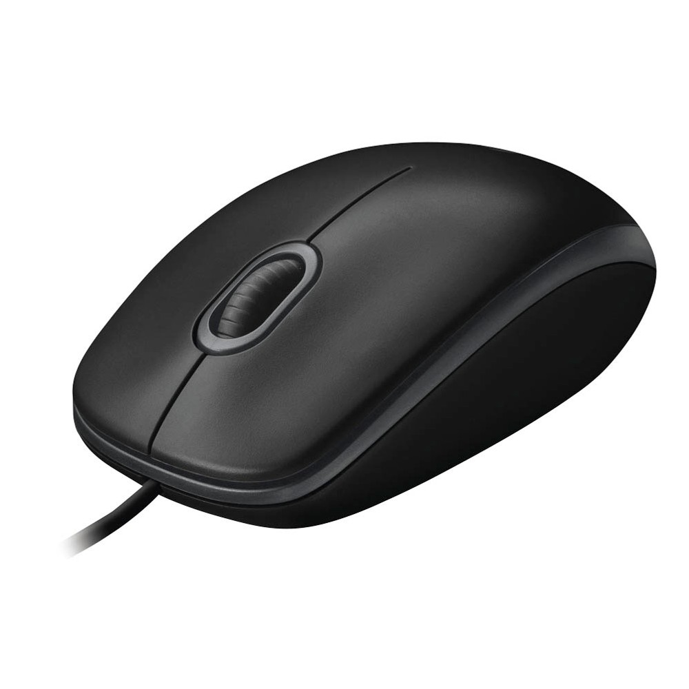 Logitech Maus B100 schwarz mit Scrollrad (Kabelgebunden 1,8 m)
