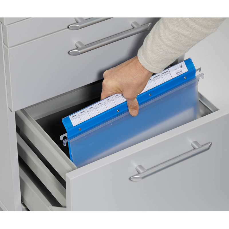 BOI Patienten-Dokumentations-Hängemappe 2-Ringe Click 2 Stationär blau Boden: 2,5 cm, 1 St.