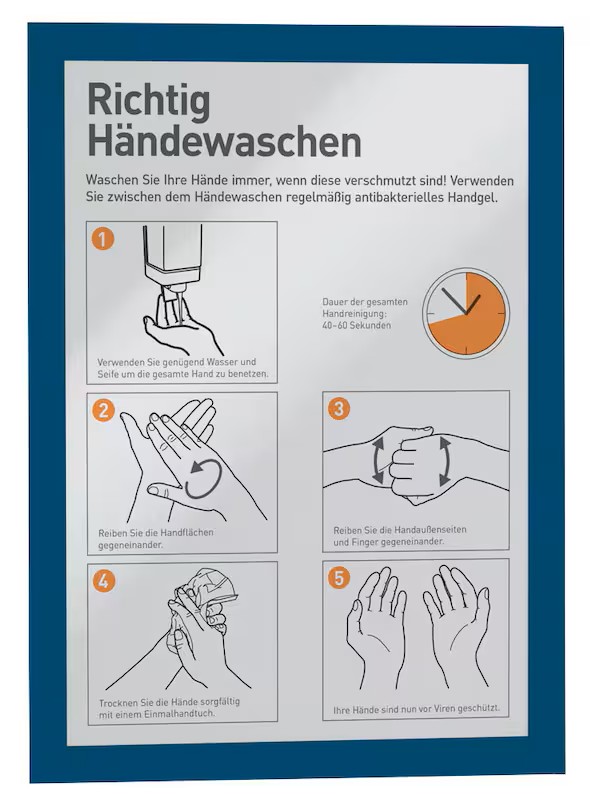 DURABLE Magnetrahmen DURAFRAME® MAGNETIC A4 blau A4, 5 St.