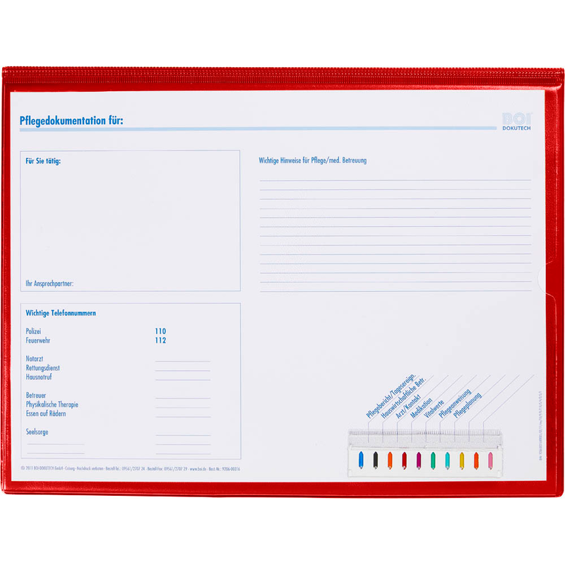 BOI Patienten-Dokumentationsmappe Professional-Line DIN A4 quer rot, 1 St.