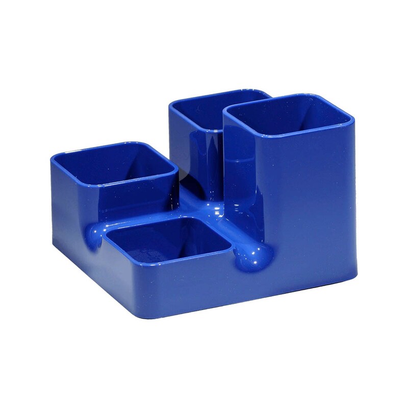 arlac® Stiftehalter blau Polystyrol 4 Fächer 13,0 x 13,0 x 9,0 cm