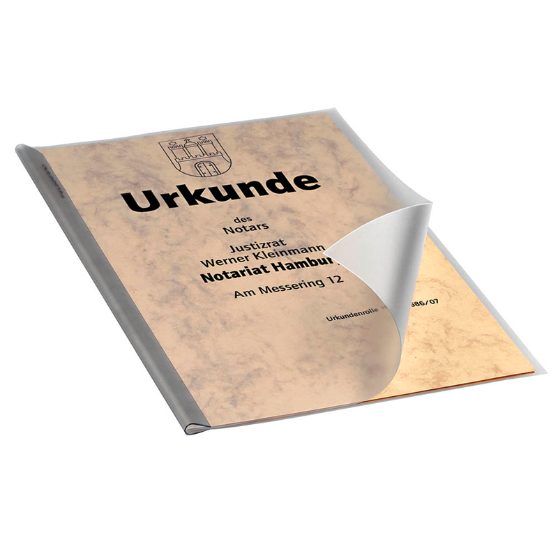 DURABLE Klemmschienenhüllen DIN A4 transparent genarbt 0,22 mm, 50 St.