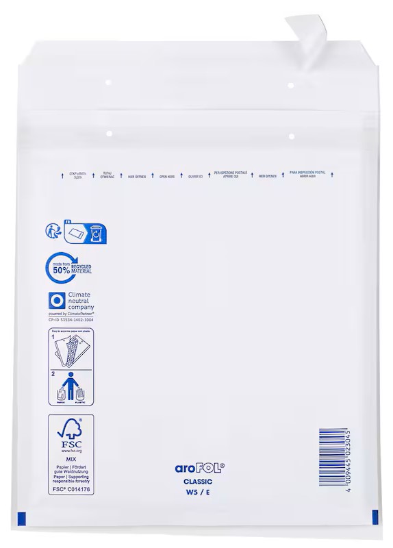 aroFOL® CLASSIC Luftpolstertaschen W5/E weiß für DIN C5, 100 St.