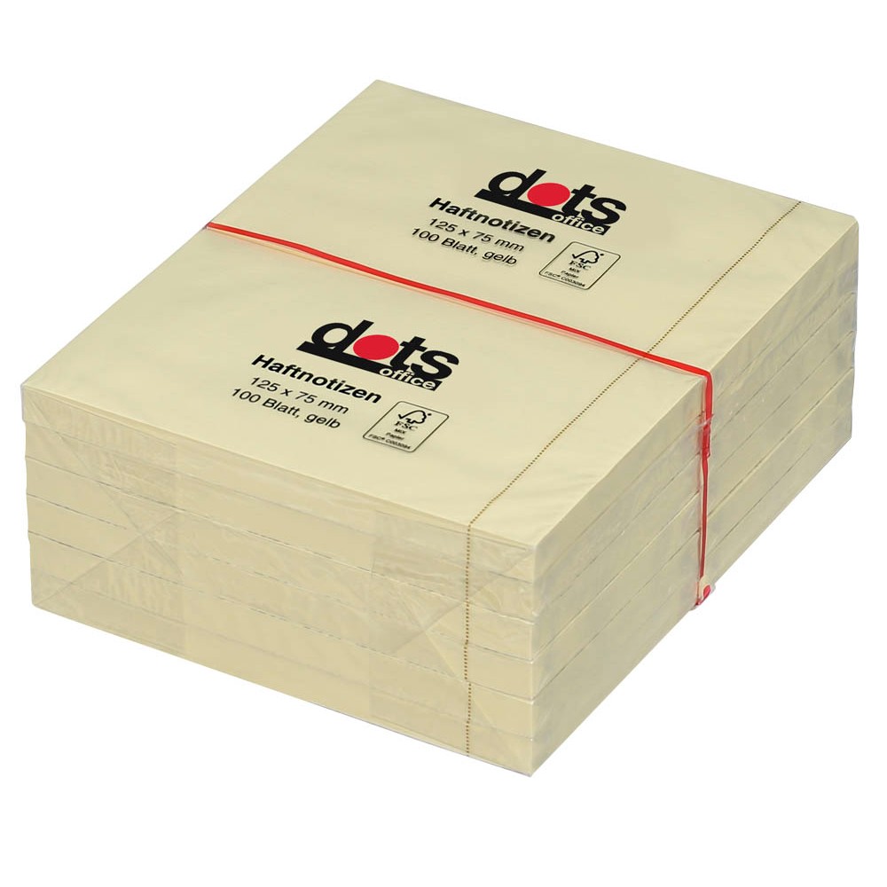dots Haftnotiz 125x75mm gelb (12er Pack)