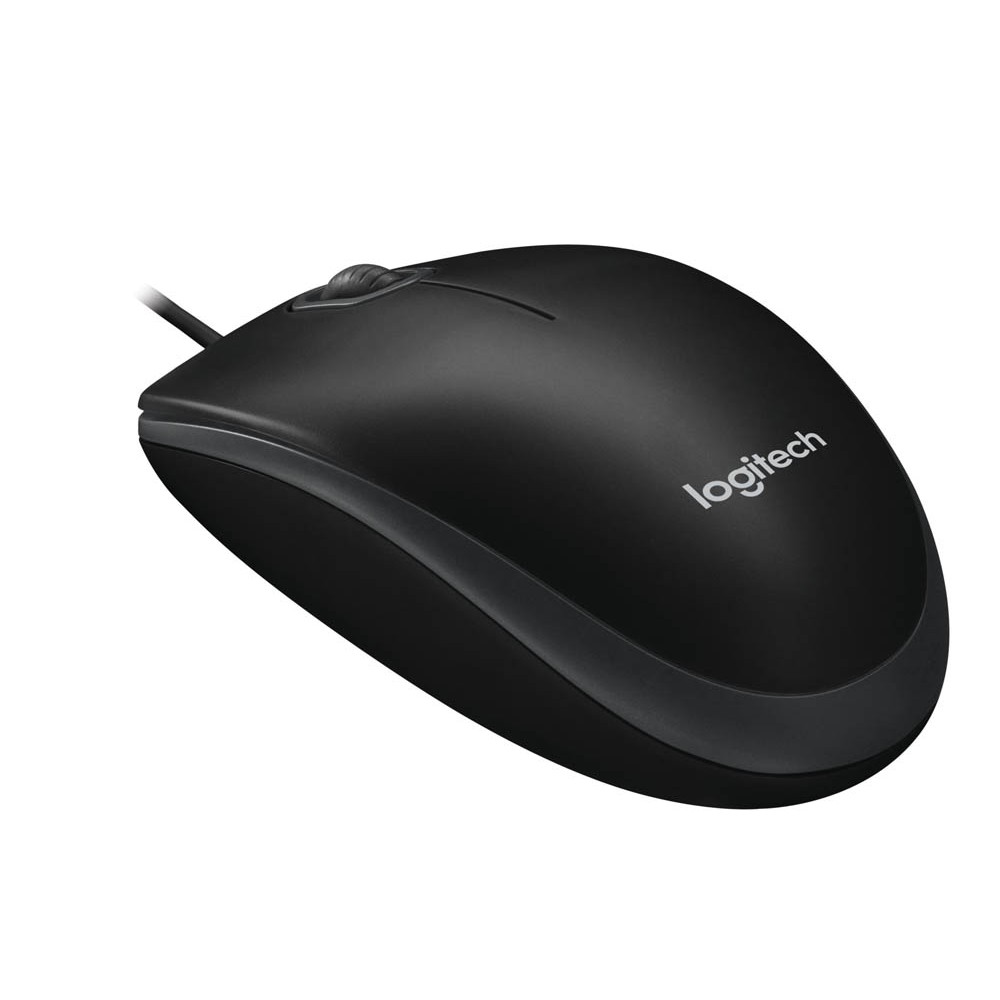 Logitech Maus B100 schwarz mit Scrollrad (Kabelgebunden 1,8 m)