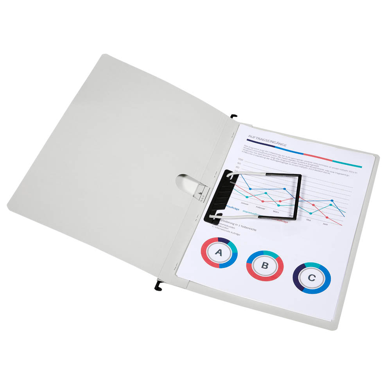 dots Hängehefter Karton lichtgrau DIN A4 1x kaufmännische BZ-Heftung, 5 St.