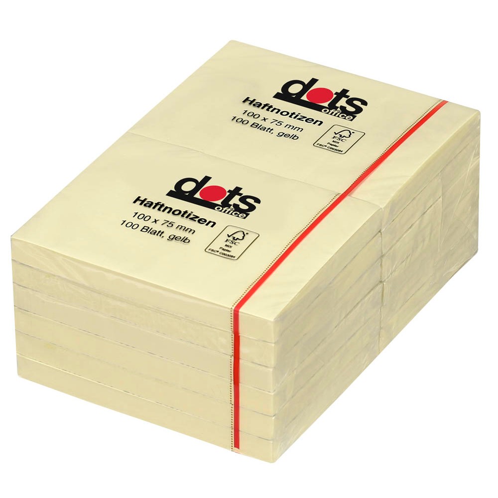 dots Haftnotiz 100x75mm gelb (12er Pack)