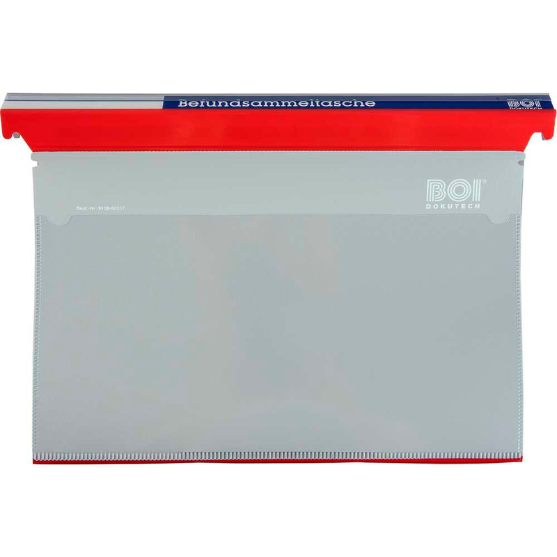 BOI Patienten-Dokumentations-Hängemappe Kunststoff rot DIN A4 1x 2 Ringe, Q-Mechanik, 10 St.
