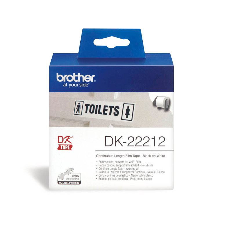 Brother Endlosetikett für Etikettendrucker DK22212 weiß, 62,0 mm, 1 x 1 Etiketten