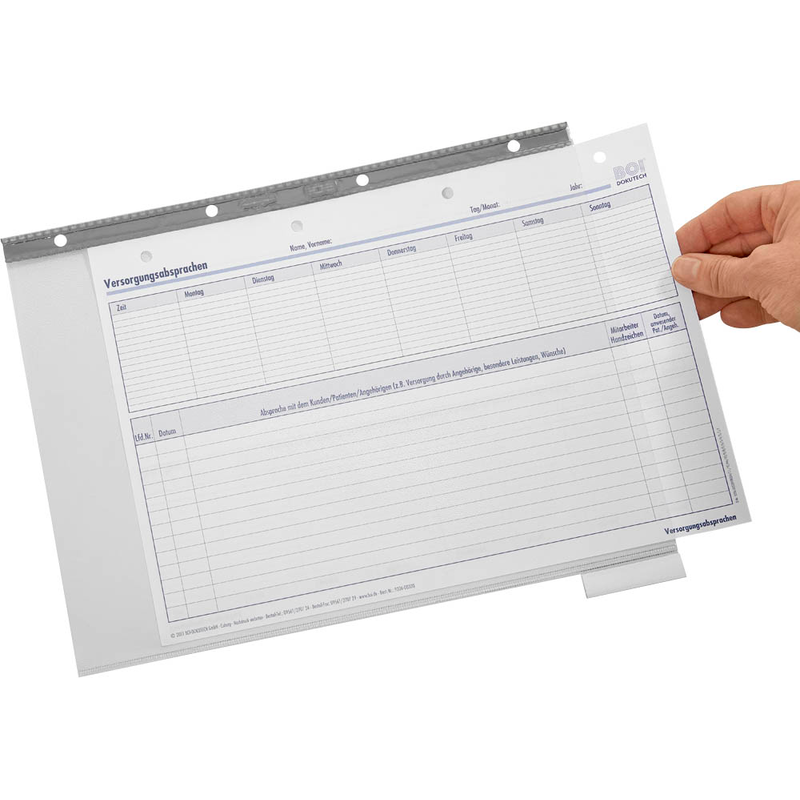 BOI Organisationshüllen DIN A4 transparent genarbt, 6 St.