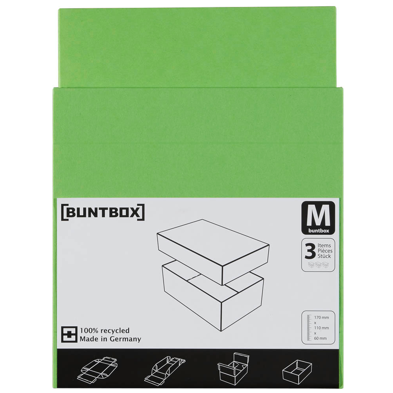 BUNTBOX M Geschenkboxen 1,1 l grün 17,0 x 11,0 x 6,0 cm, 3 St.