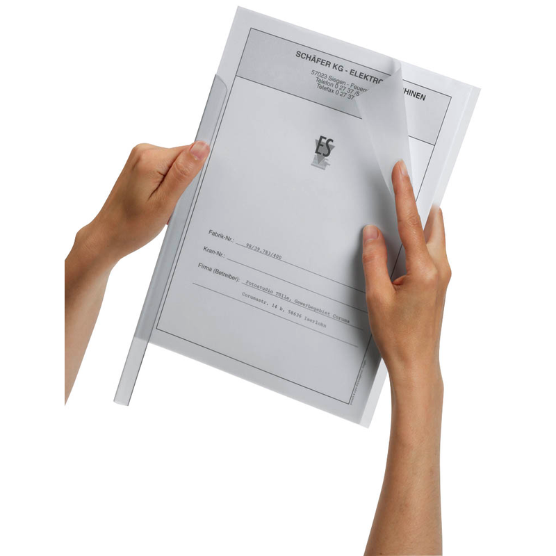 DURABLE Klemmschienenhüllen DIN A4 transparent genarbt 0,22 mm, 50 St.