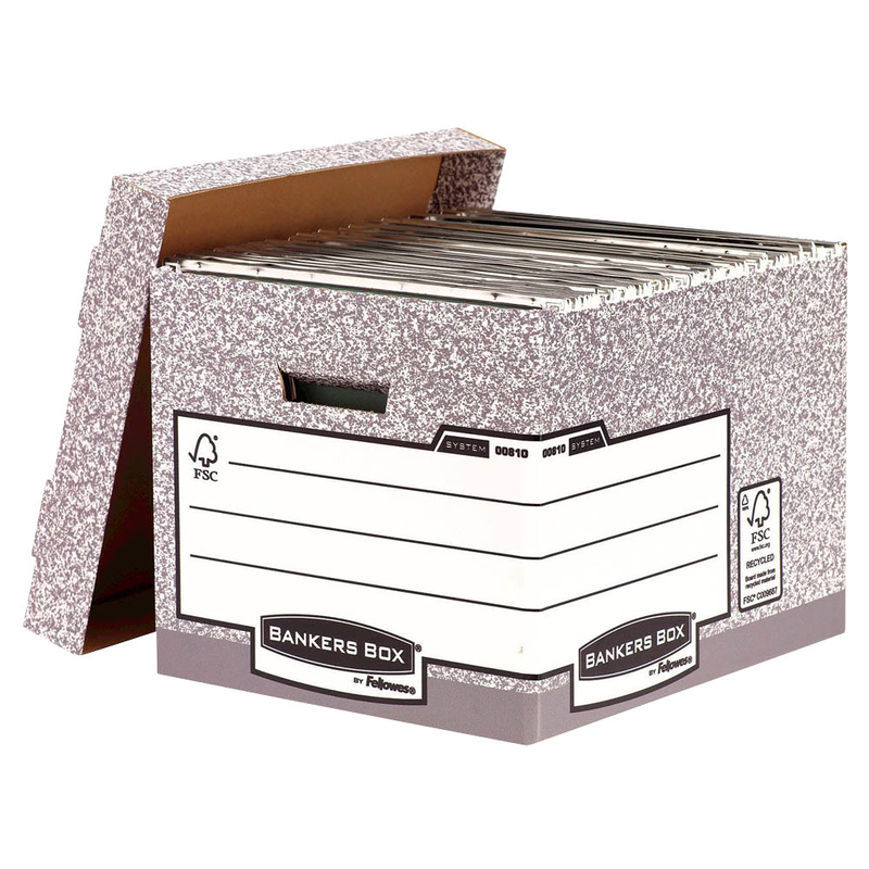 Bankers Box Archivboxen Bankers Box grau 33,5 x 40,4 x 29,2 cm, 10 St.