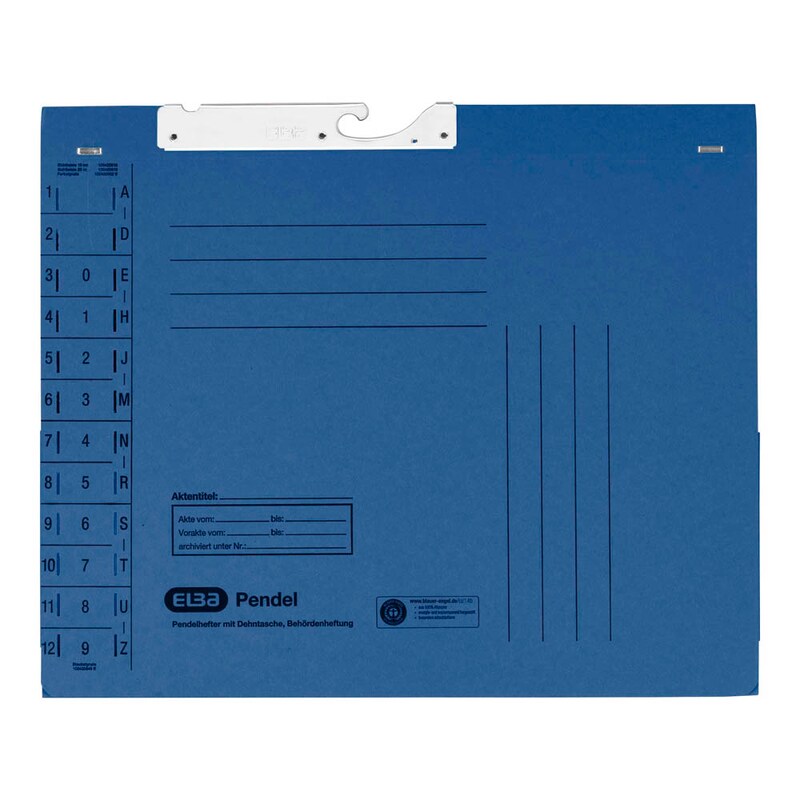 ELBA Pendelhefter Karton blau DIN A4 1x Amtsheftung, 1 St.