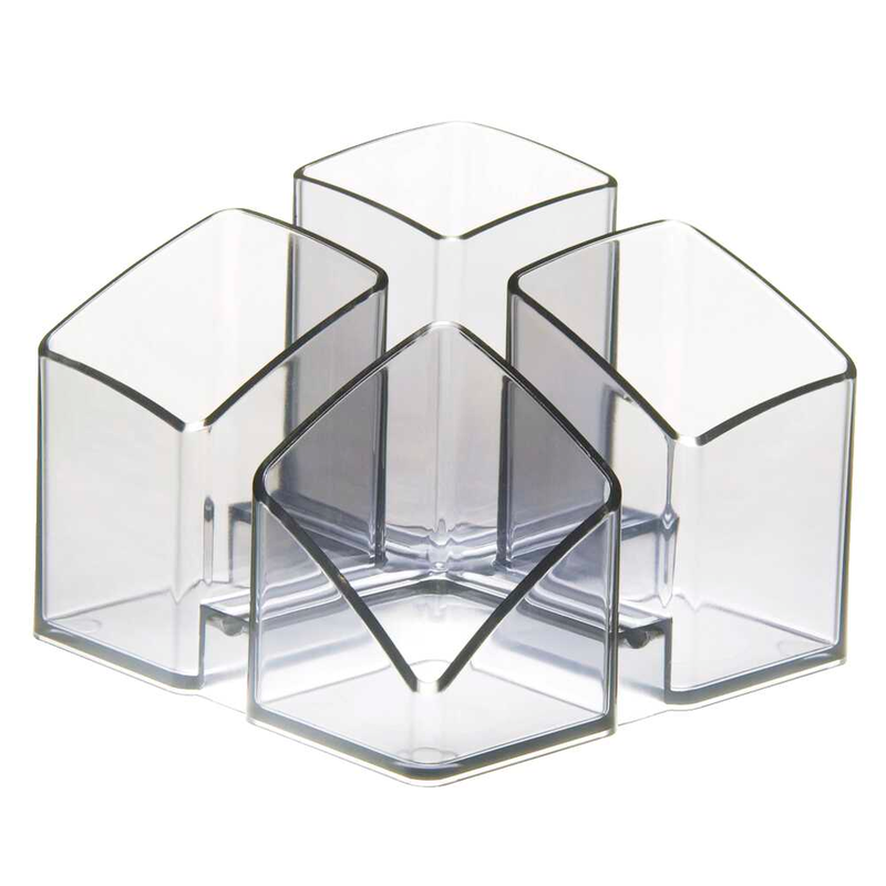 HAN Stiftehalter SCALA grau-transparent Polystyrol 4 Fächer 12,5 x 12,5 x 10,0 cm