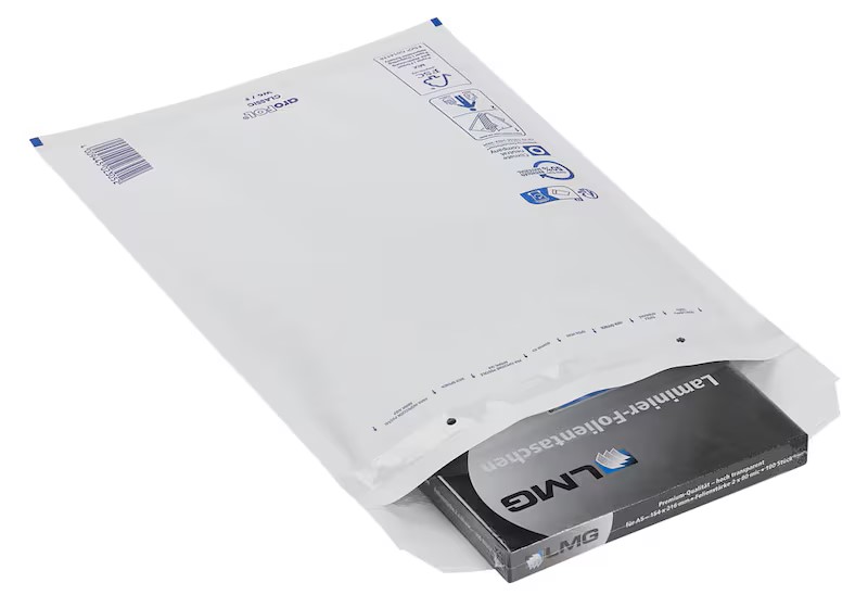 aroFOL® CLASSIC Luftpolstertaschen W6/F weiß für DIN A4, 100 St.