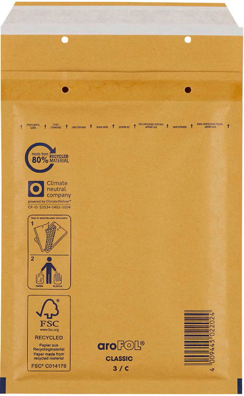 aroFOL® CLASSIC Luftpolstertaschen 3/C braun für DIN A5, 100 St.