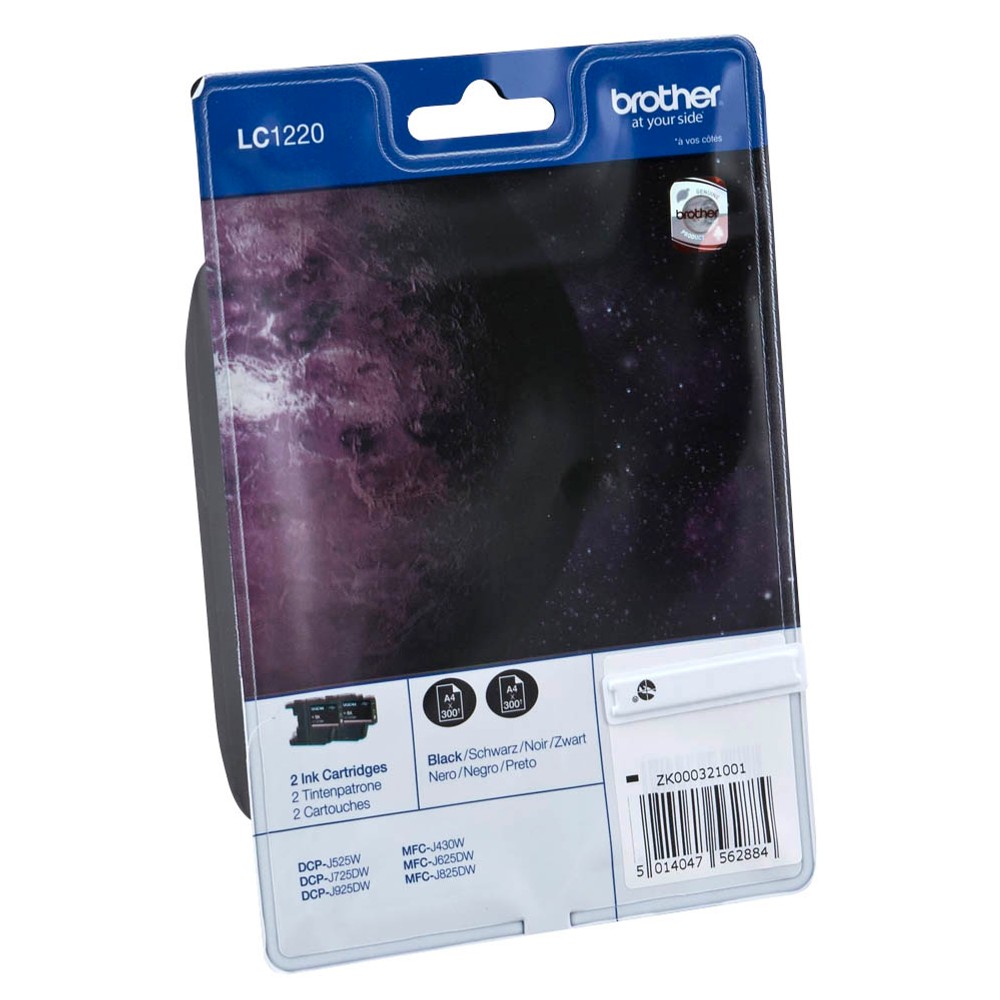Brother LC-1220BKBP2DR Tinte Black (2er Pack)