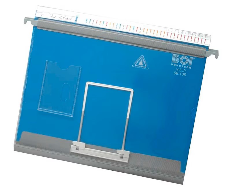 BOI Patienten-Dokumentations-Hängemappe Kunststoff blau/grau 1x Schlauchmechanik, 10 St.