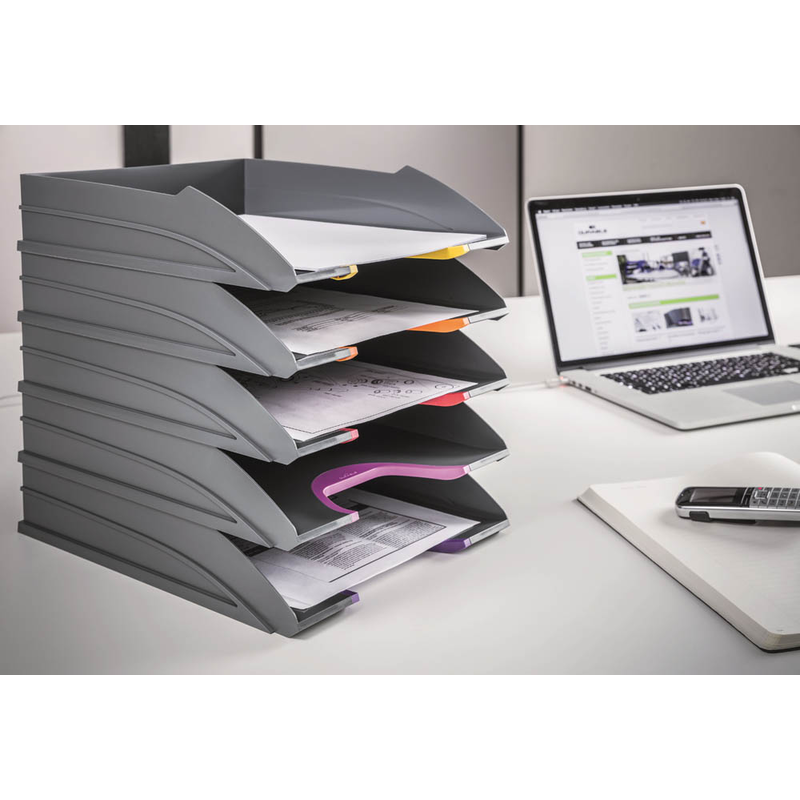 DURABLE Briefablagen VARICOLOR® dunkelgrau DIN A4, 5 St.