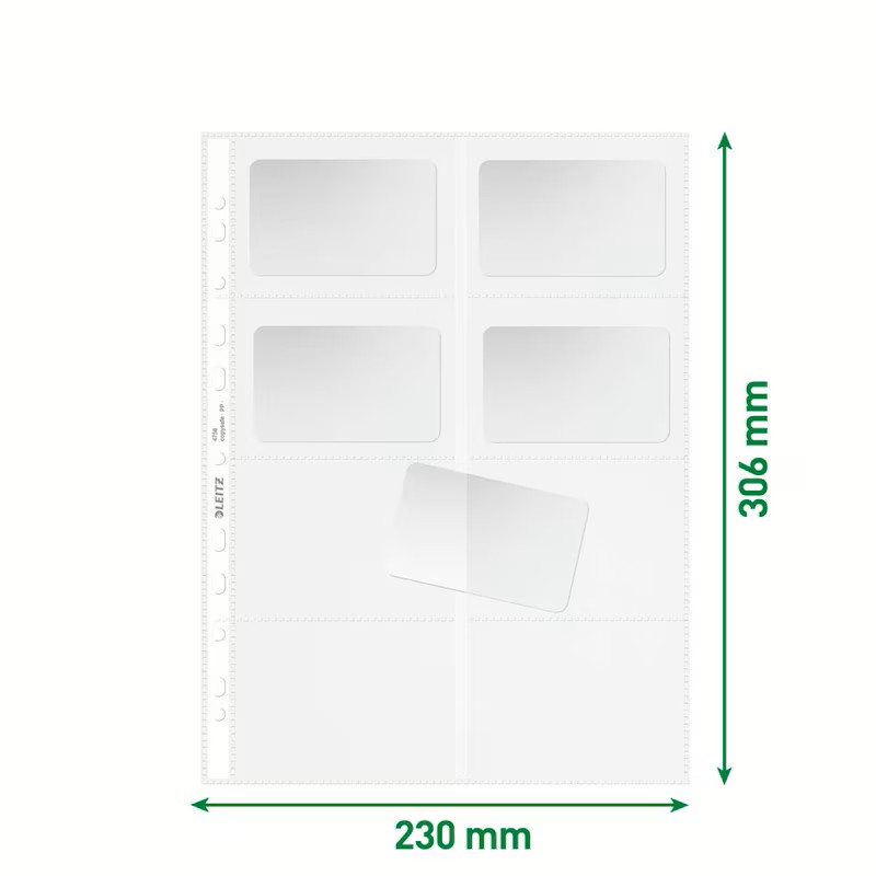 LEITZ Visitenkartenhüllen DIN A4 glasklar glatt 0,10 mm, 10 St.