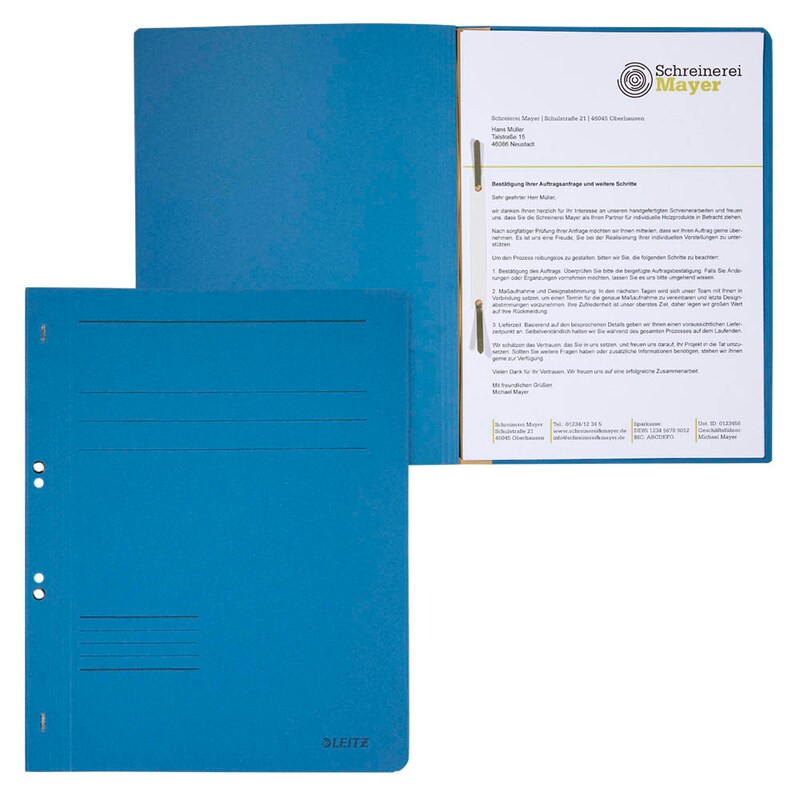 LEITZ Ösenhefter 3742 Karton blau DIN A4, 50 St.