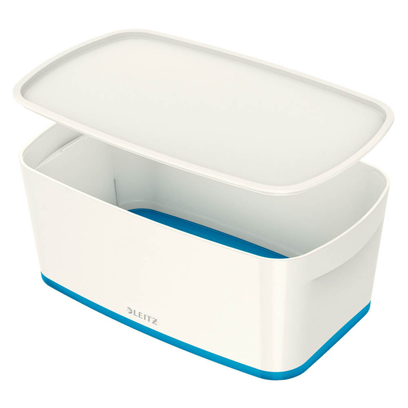 LEITZ MyBox Aufbewahrungsbox 5,0 l perlweiß/blau 31,8 x 19,1 x 12,8 cm, 1 St.