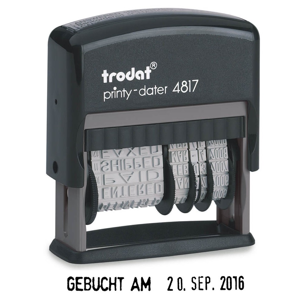 Trodat 4817 Datums- und Textstempel Printy schwarz (46 x 5 mm)