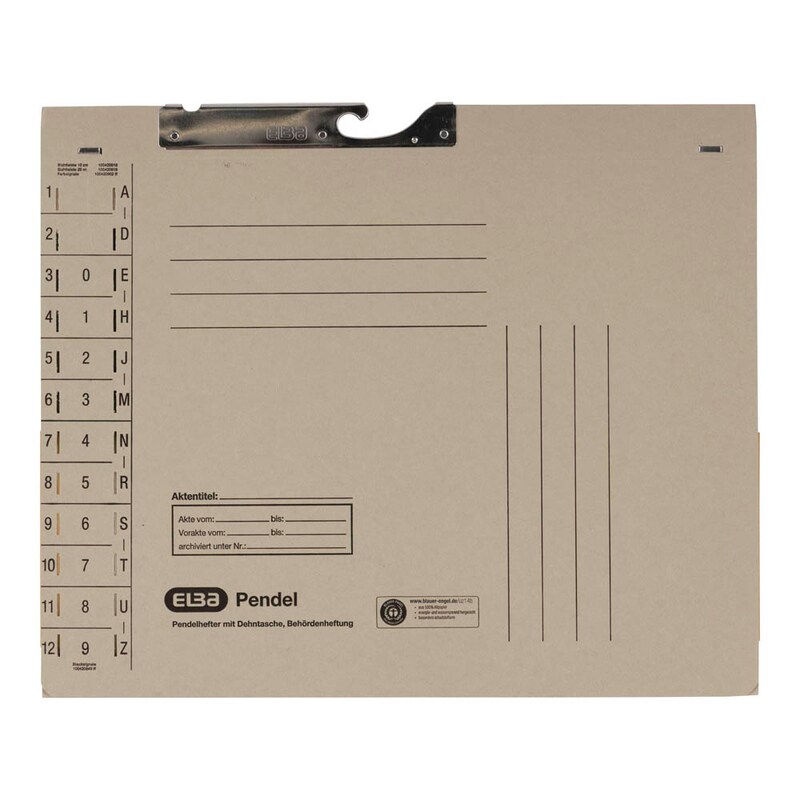ELBA Pendelhefter Karton grau DIN A4 1x Amtsheftung, 1 St.