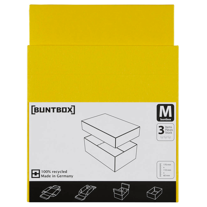 BUNTBOX M Geschenkboxen 1,1 l gelb 17,0 x 11,0 x 6,0 cm, 3 St.