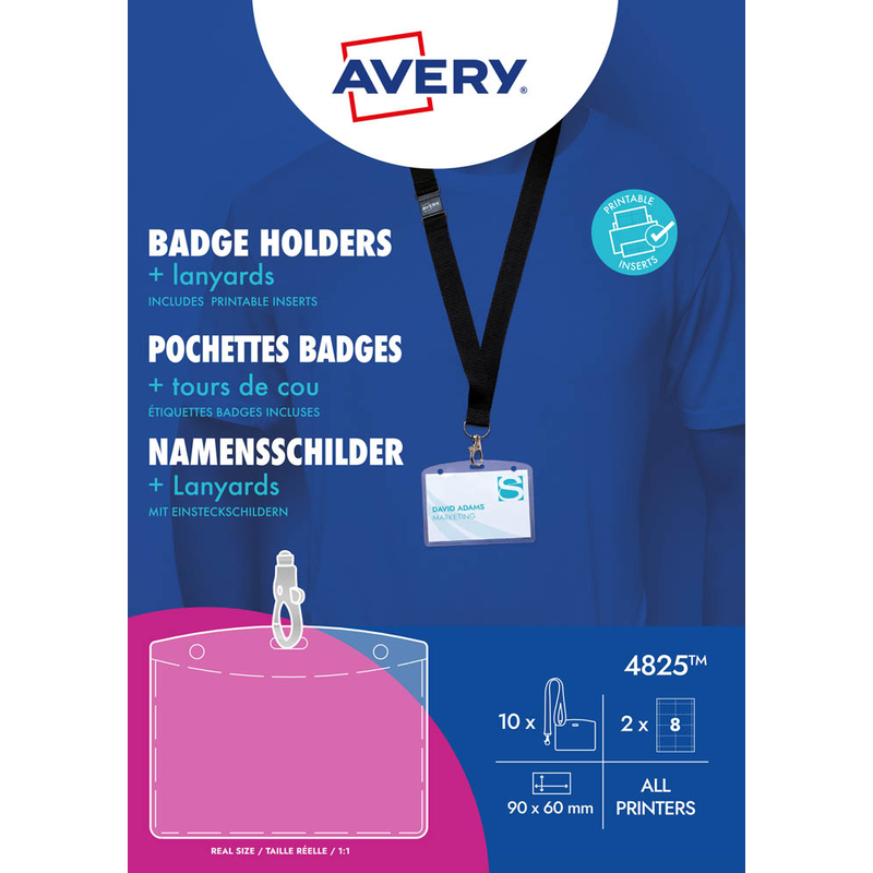 AVERY Zweckform Namensschilder mit Textilband 9,0 x 6,0 cm, 1 Set