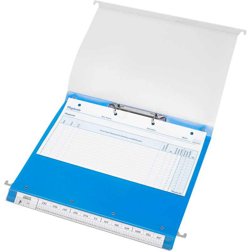 BOI Patienten-Dokumentations-Hängemappe 2-Ringe Click 2 Stationär blau Boden: 2,5 cm, 1 St.