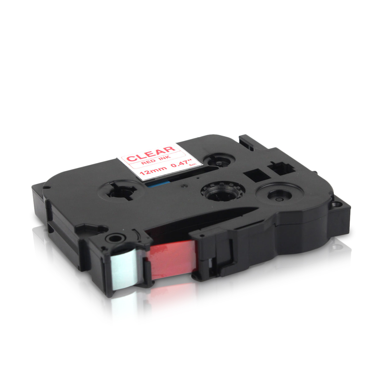 Alternativ zu Brother TZe-132 P-Touch Schriftband 12mm rot/transparent (3er Pack)