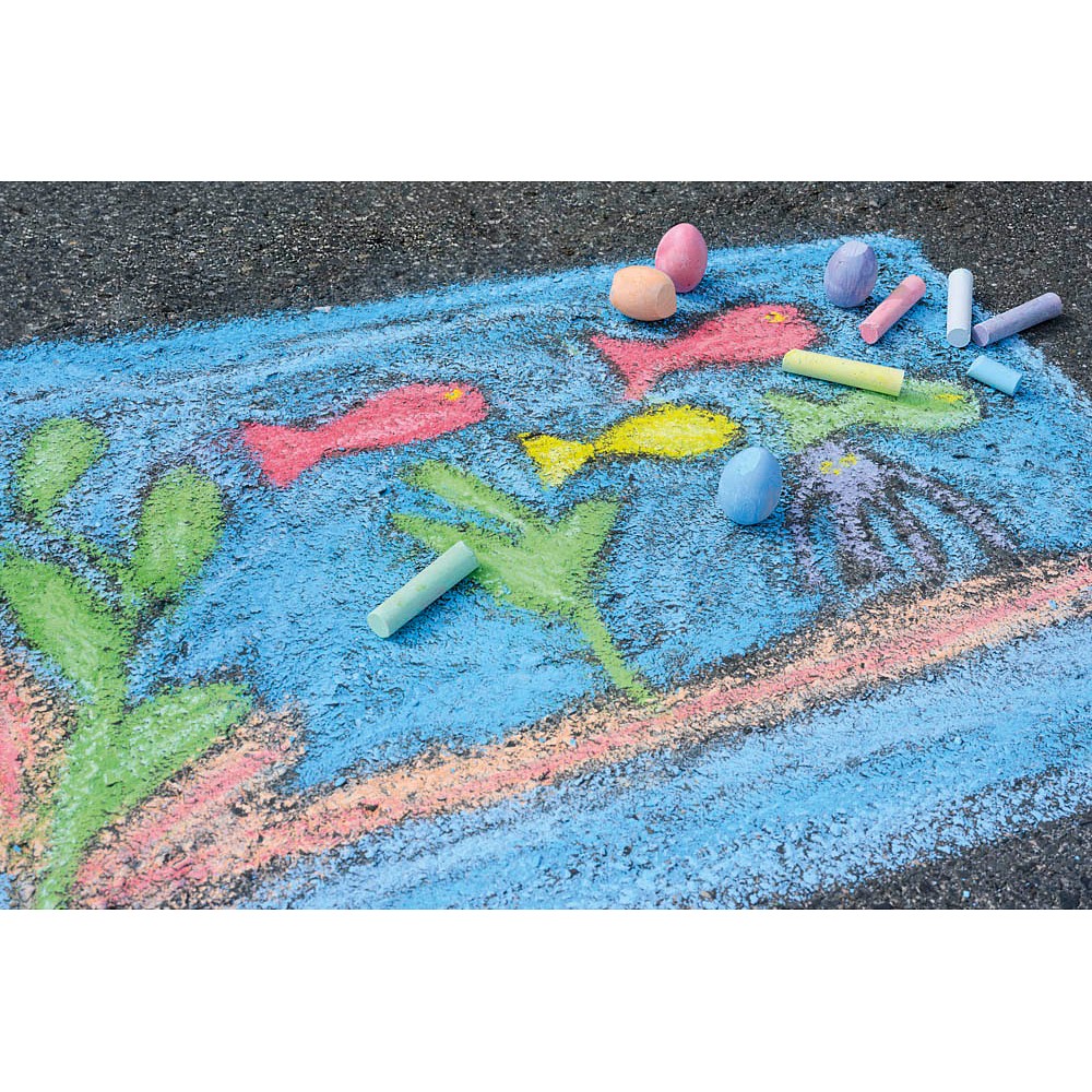 Eberhard Faber Straßenmalkreide farbsortiert (6 Stück / 14 cm lang)