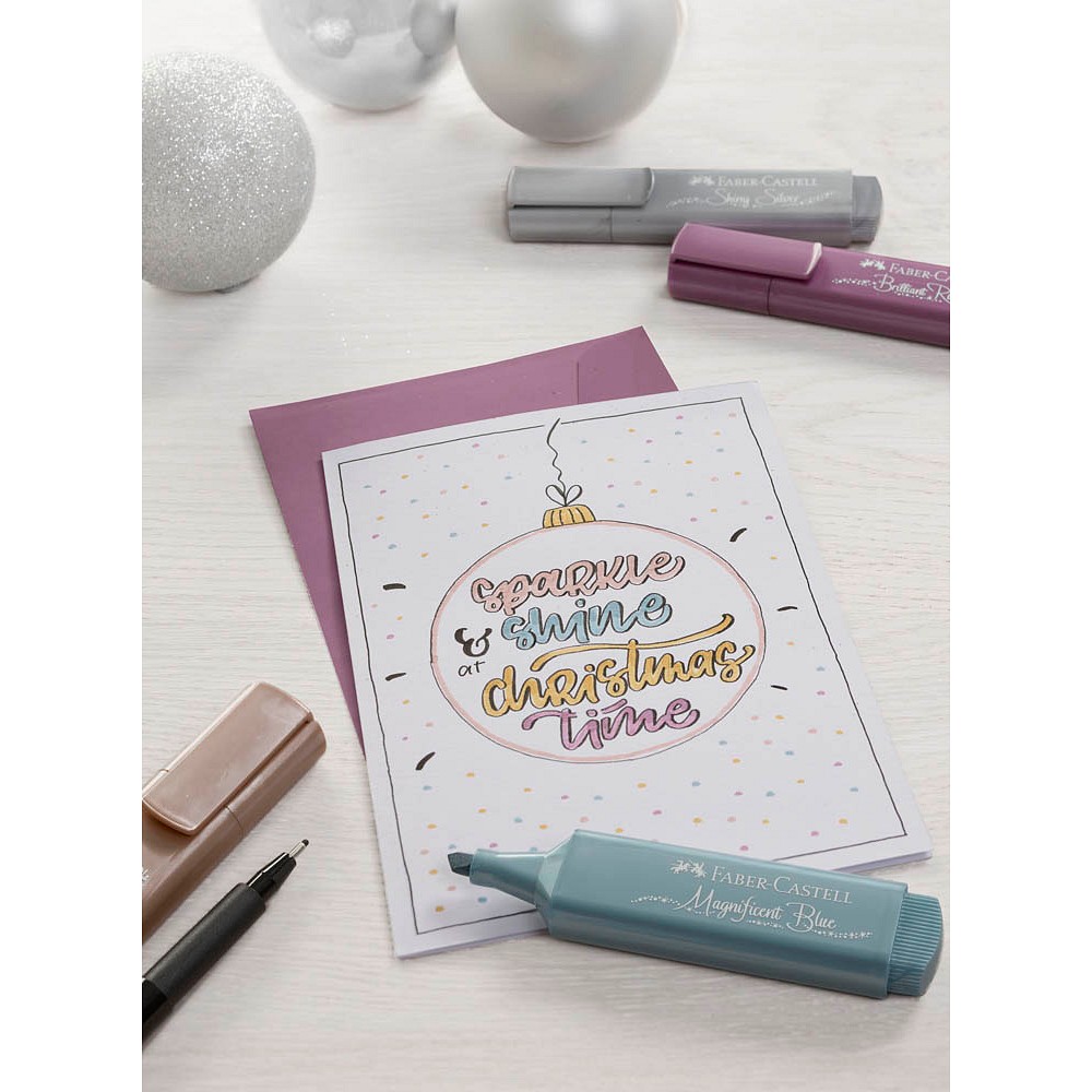 Faber-Castell Textmarker TL 46 metallic gold, silver, rose, ruby, blue, green, violet, red (8er Pack)