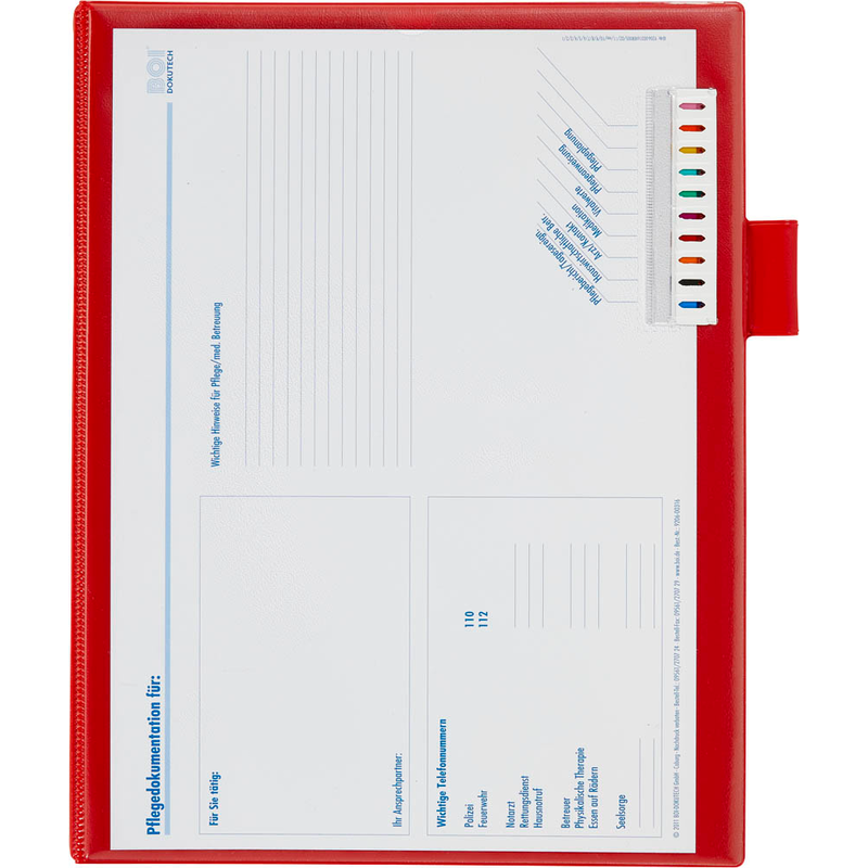 BOI Click-Plus Ambulant Patienten-Dokumentationsmappe 2-Ringe rot 3,5 cm DIN A4, 1 St.