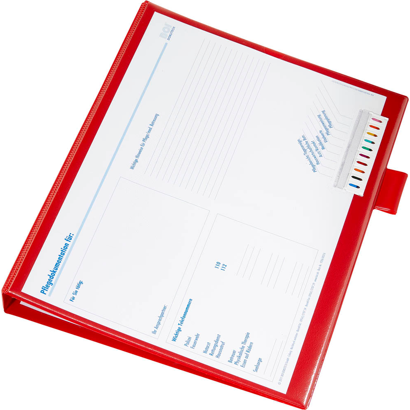BOI Click-Plus Ambulant Patienten-Dokumentationsmappe 2-Ringe rot 3,5 cm DIN A4, 1 St.