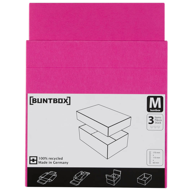 BUNTBOX M Geschenkboxen 1,1 l pink 17,0 x 11,0 x 6,0 cm, 3 St.