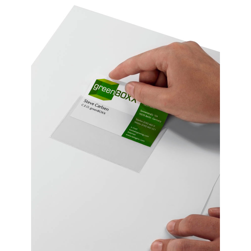 DURABLE Visitenkartentasche selbstklebend transparent, für 1 Visitenkarte, 100 St.