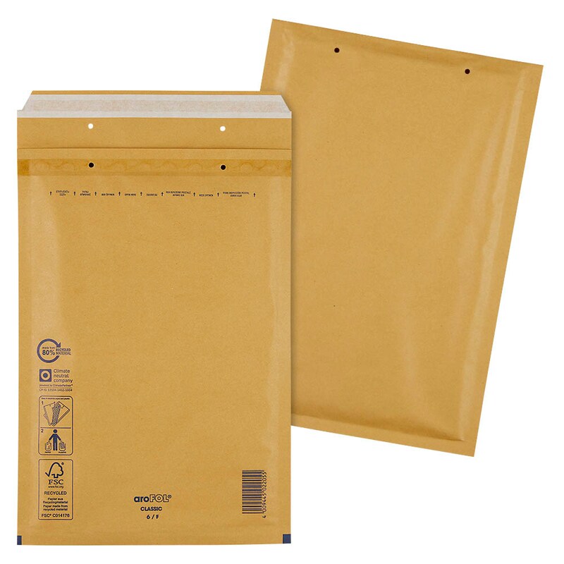 aroFOL® CLASSIC Luftpolstertaschen 6/F braun für DIN A4, 100 St.