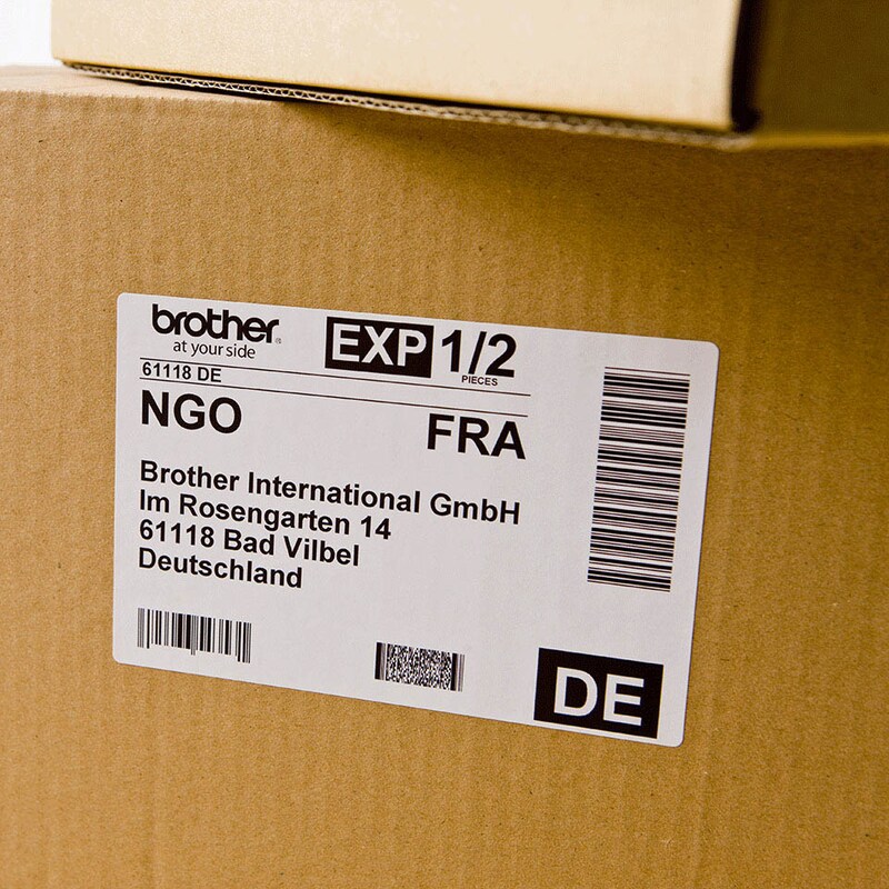 Brother Etikettenrolle für Etikettendrucker DK11202 weiß, 62,0 x 100,0 mm, 1 x 300 Etiketten