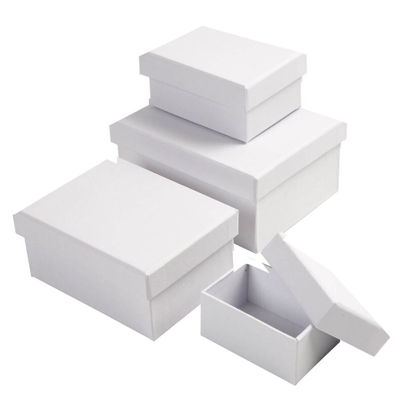 Creativ Company Geschenkboxen-Set weiß, 1 Set