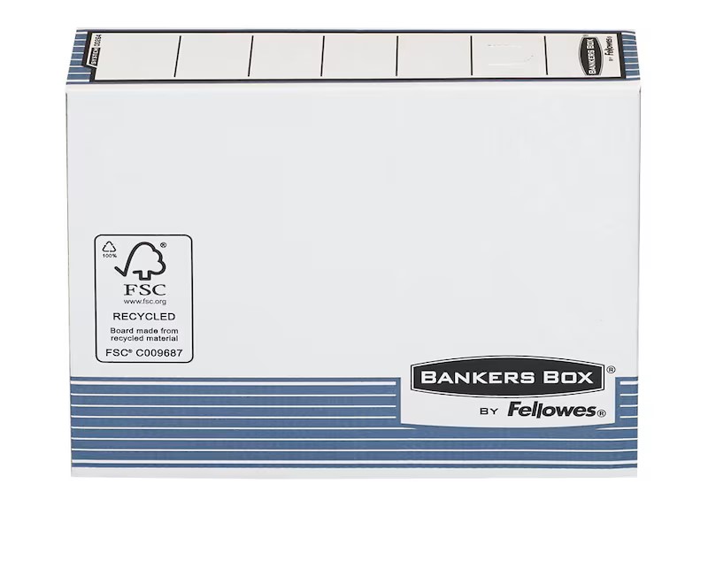 Bankers Box Archivboxen Bankers Box weiß/blau 8,0 x 26,5 x 32,7 cm, 10 St.