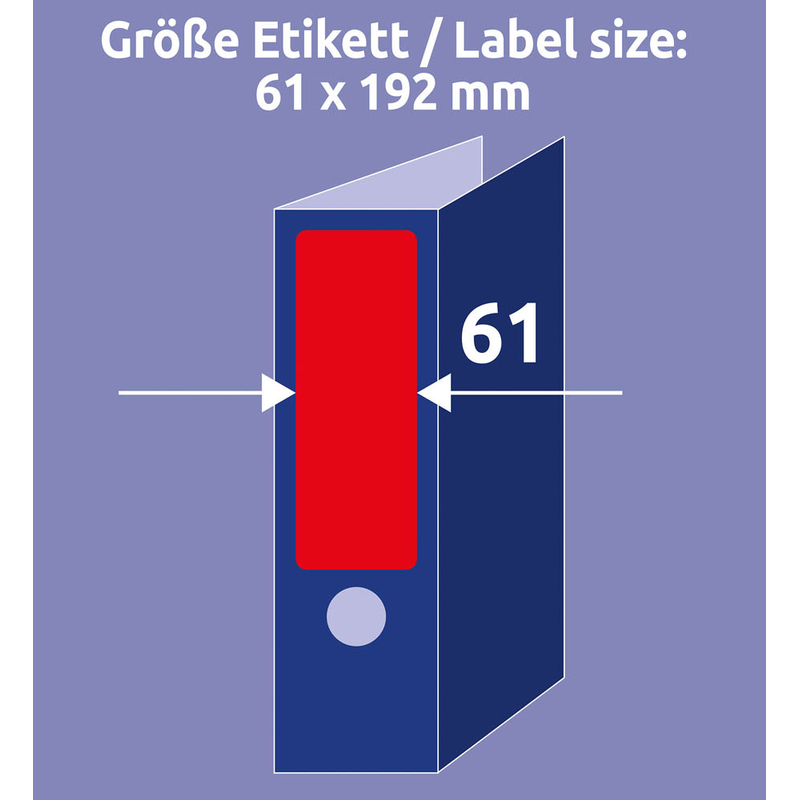 AVERY Zweckform Ordneretiketten L4766-20 rot, 20 Blatt